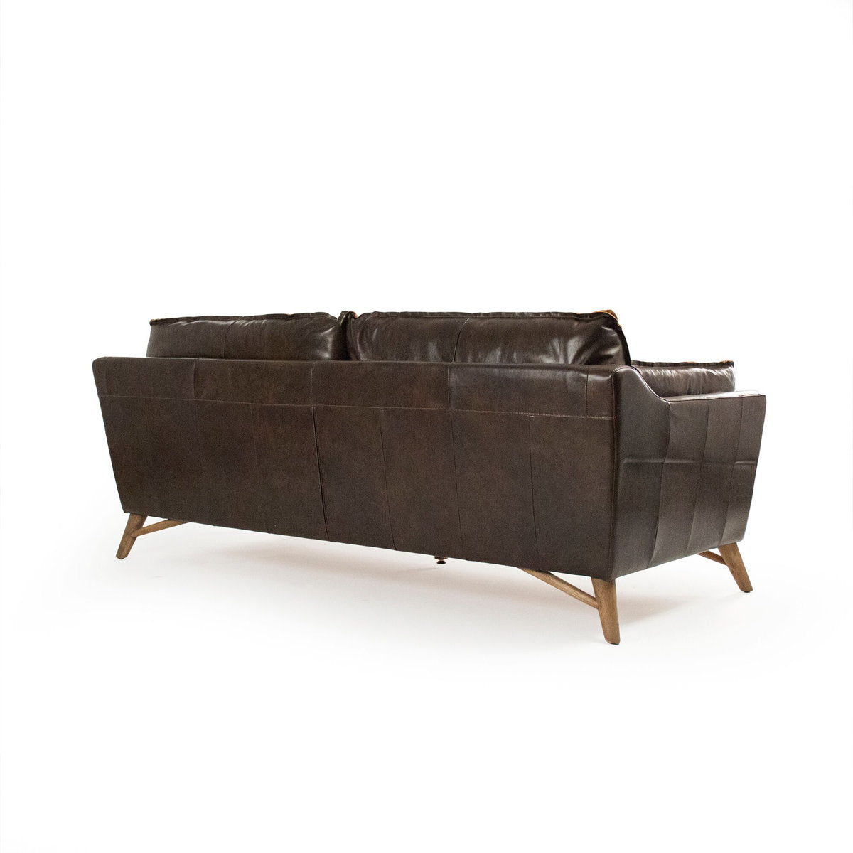 Zentique 8475 Genuine Leather Flared Arm Sofa