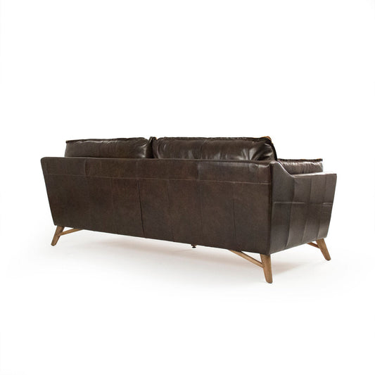 Zentique 8475 Genuine Leather Flared Arm Sofa