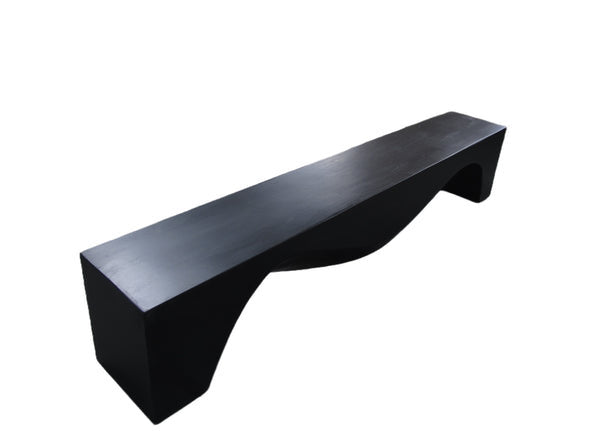 Dyag East 94 Inch Long Modern Black Sculpture Bench 25