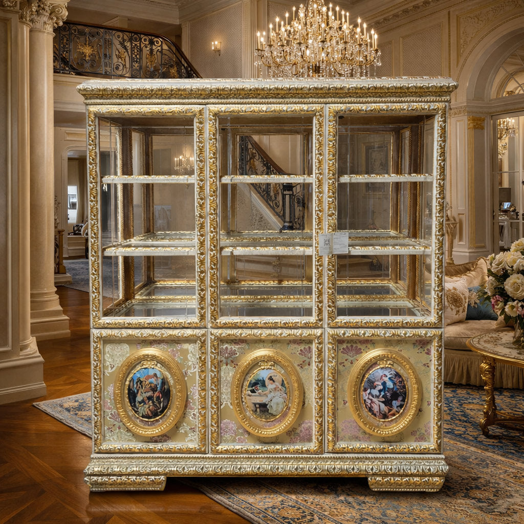 Solid Wood Lighted China Cabinet