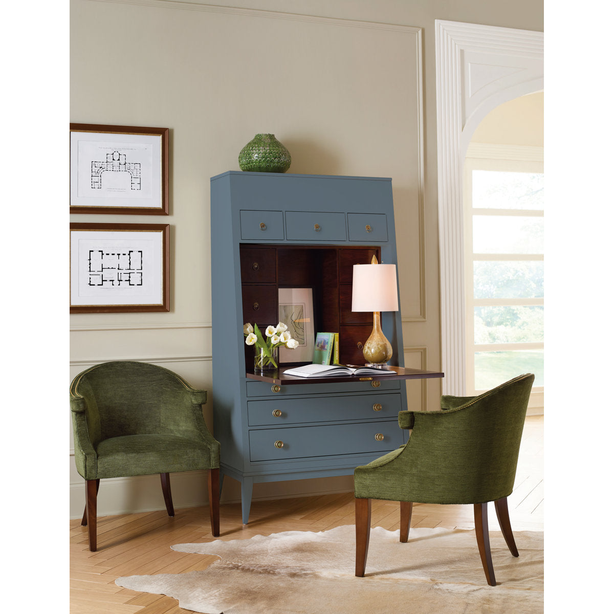 Solid Wood Secretary Desk