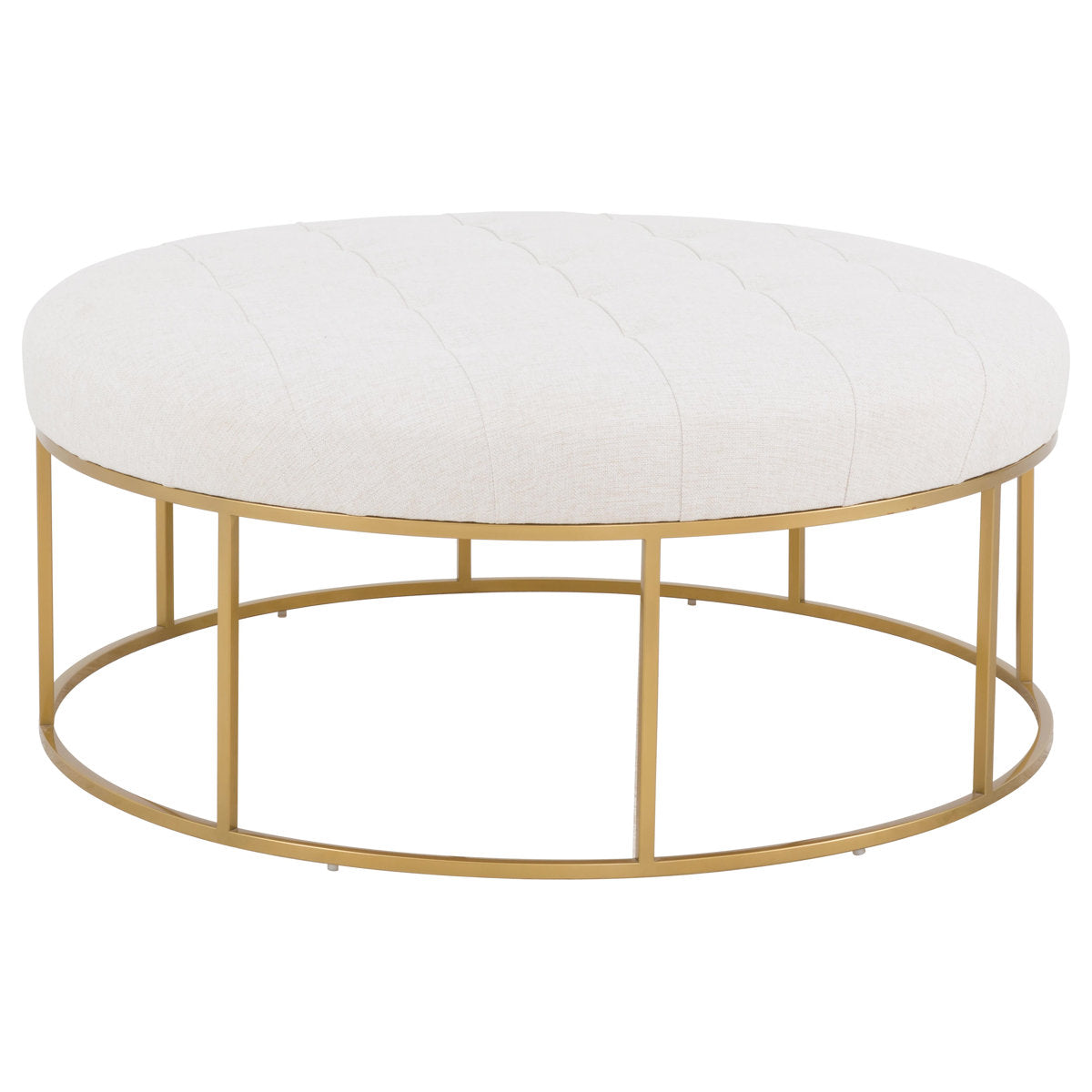 Soren Leather Round Ottoman