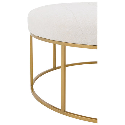 Soren Leather Round Ottoman