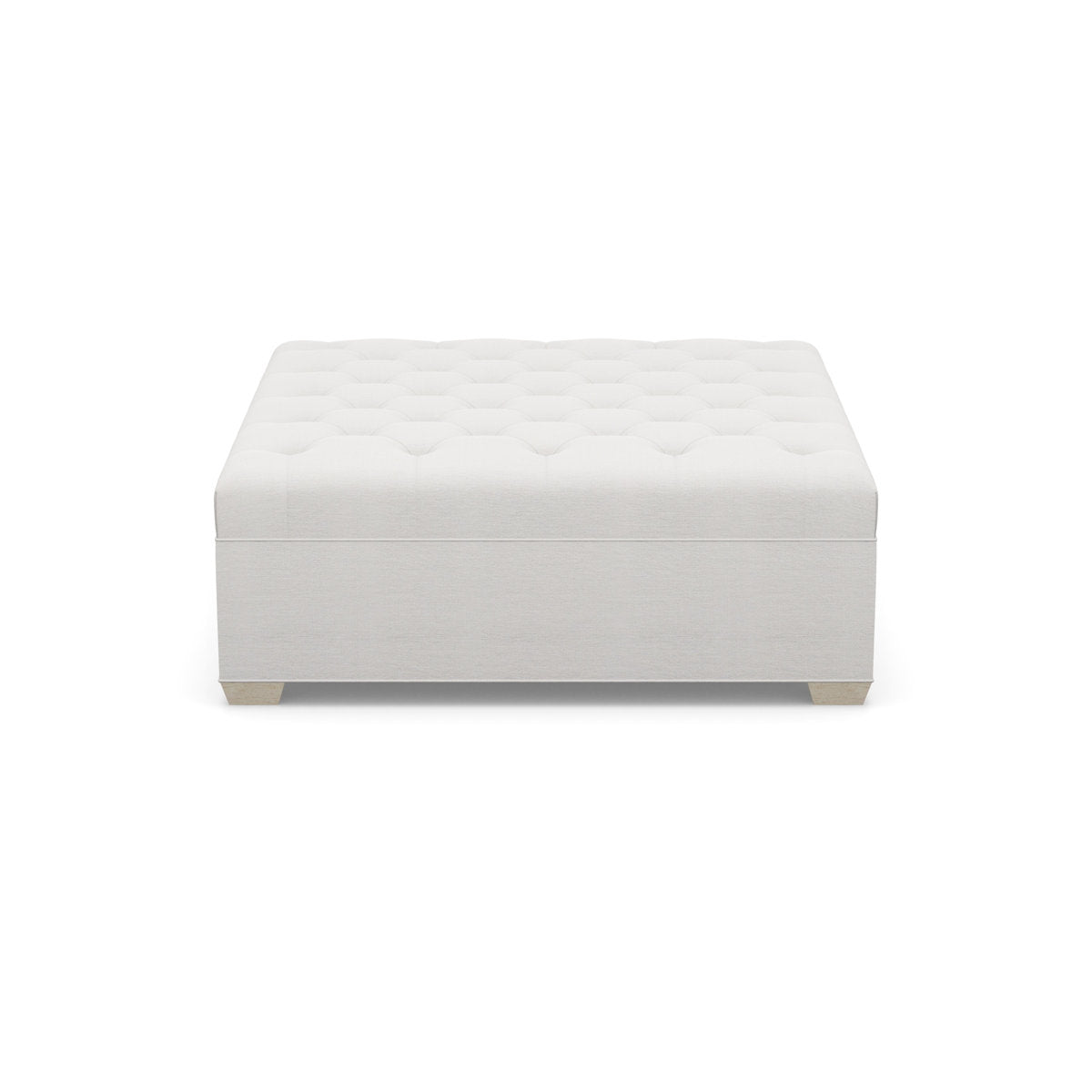 Paul Robert 54 Wide Tufted Square Cocktail Ottoman With Tapered Foot