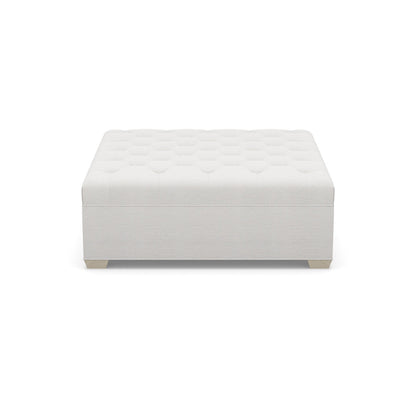 Paul Robert 54 Wide Tufted Square Cocktail Ottoman With Tapered Foot