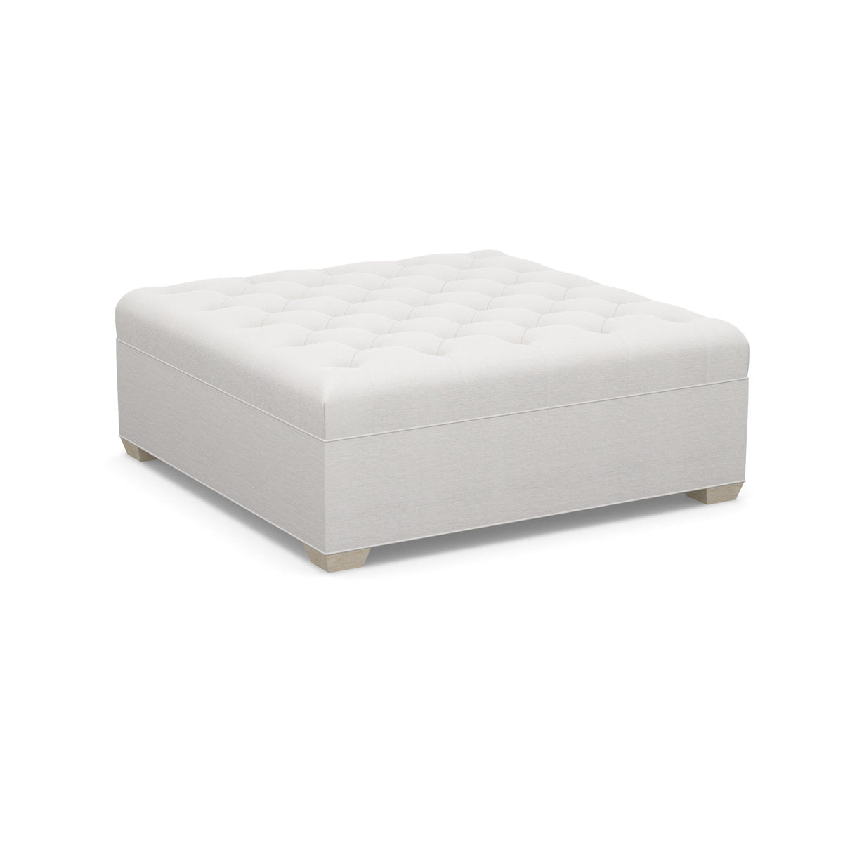 Paul Robert 54 Wide Tufted Square Cocktail Ottoman With Tapered Foot