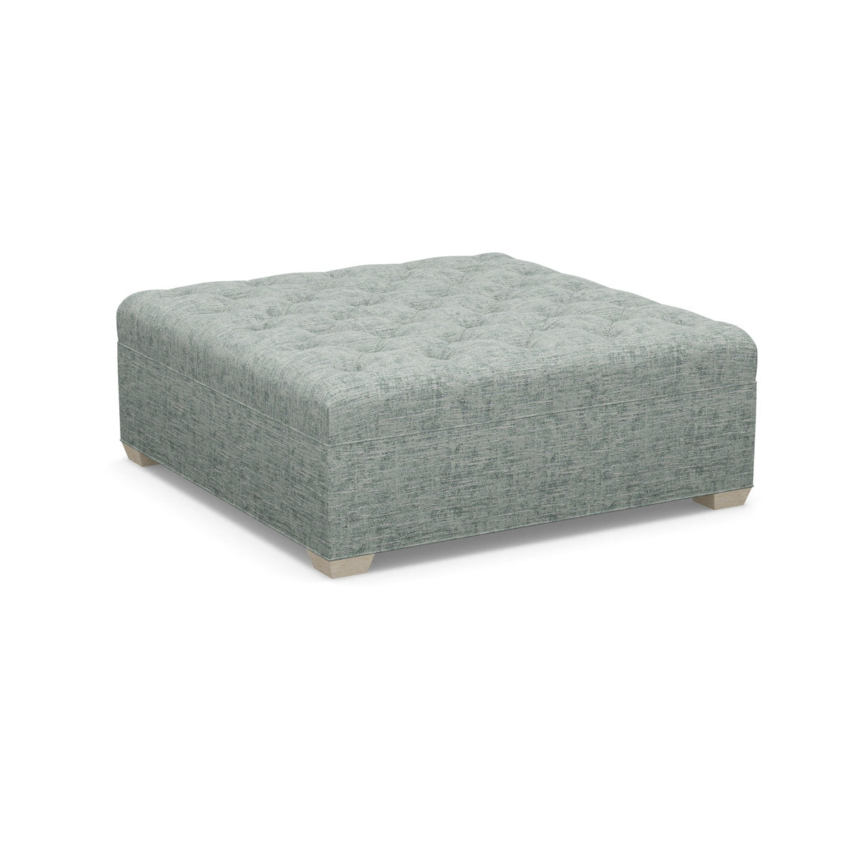Paul Robert 54 Wide Tufted Square Cocktail Ottoman With Tapered Foot