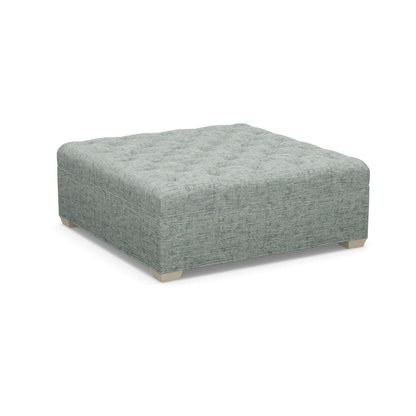 Paul Robert 54 Wide Tufted Square Cocktail Ottoman With Tapered Foot