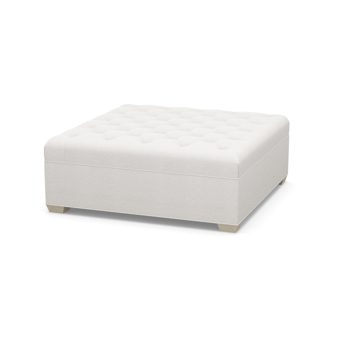 Paul Robert 54 Wide Tufted Square Cocktail Ottoman With Tapered Foot