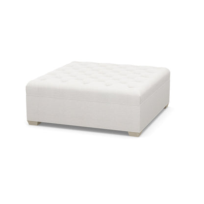 Paul Robert 54 Wide Tufted Square Cocktail Ottoman With Tapered Foot
