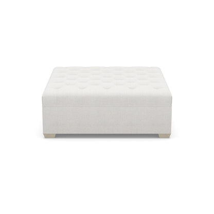 Paul Robert 54 Wide Tufted Square Cocktail Ottoman With Tapered Foot