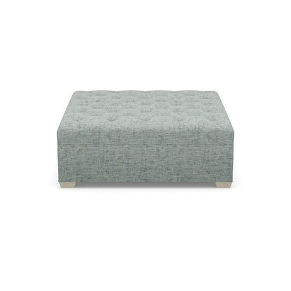 Paul Robert 54 Wide Tufted Square Cocktail Ottoman With Tapered Foot