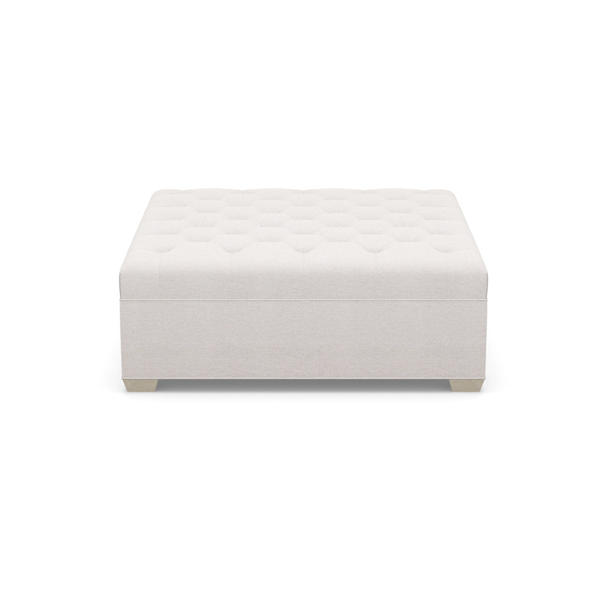 Paul Robert 54 Wide Tufted Square Cocktail Ottoman With Tapered Foot