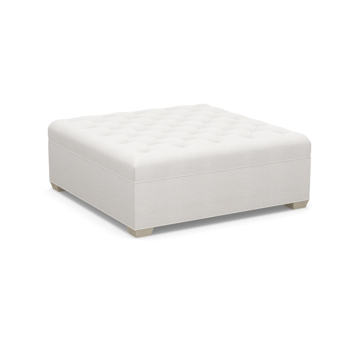 Paul Robert 54 Wide Tufted Square Cocktail Ottoman With Tapered Foot