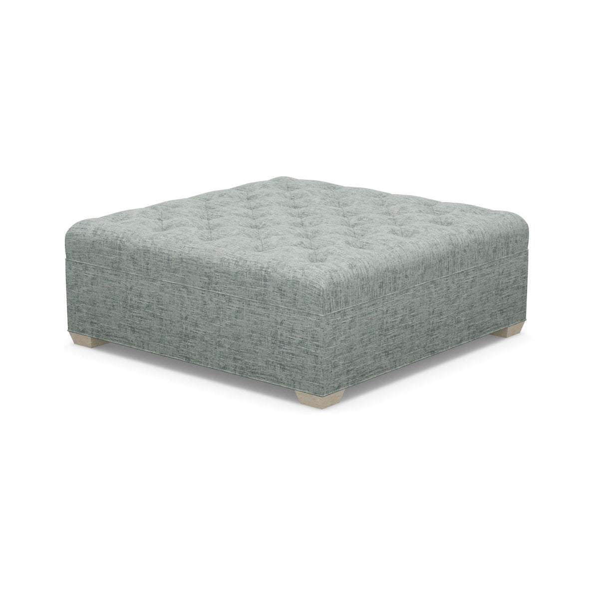 Paul Robert 54 Wide Tufted Square Cocktail Ottoman With Tapered Foot