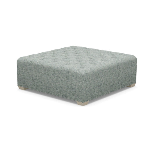 Paul Robert 54 Wide Tufted Square Cocktail Ottoman With Tapered Foot