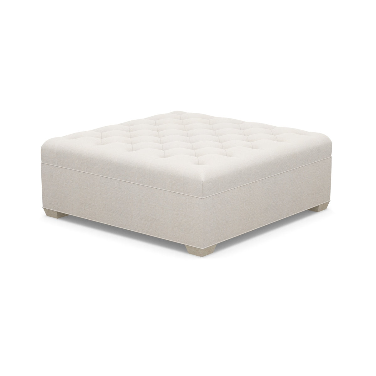 Paul Robert 54 Wide Tufted Square Cocktail Ottoman With Tapered Foot