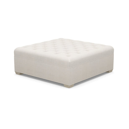 Paul Robert 54 Wide Tufted Square Cocktail Ottoman With Tapered Foot