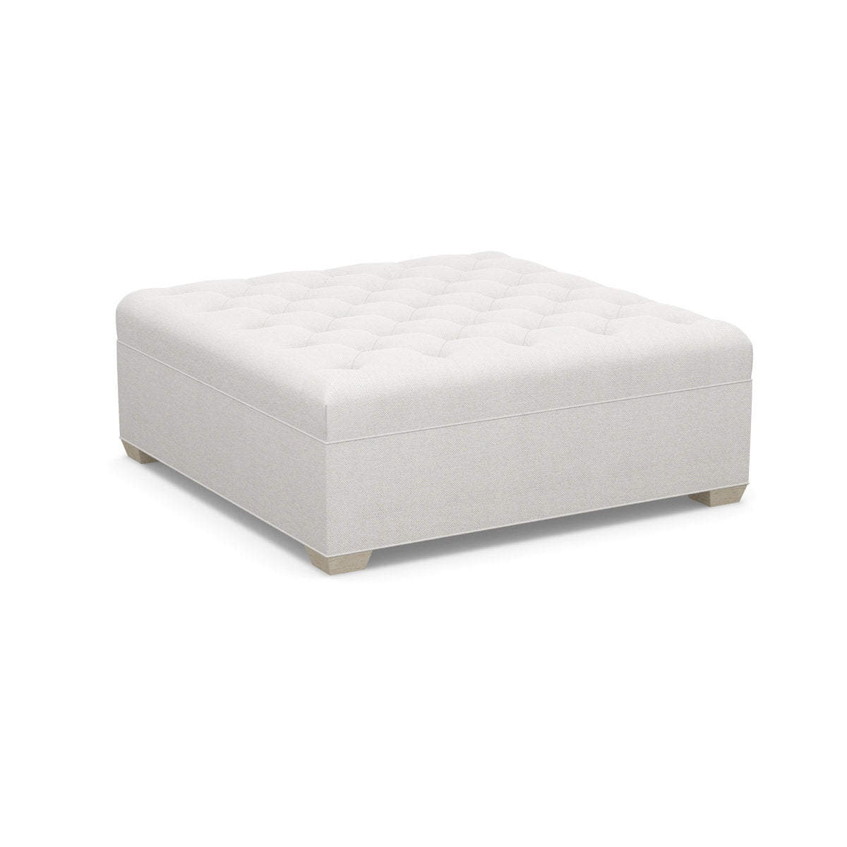 Paul Robert 54 Wide Tufted Square Cocktail Ottoman With Tapered Foot