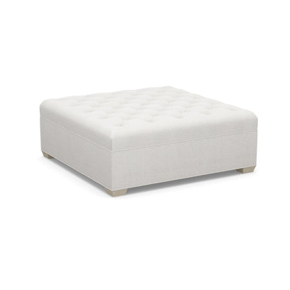 Paul Robert 54 Wide Tufted Square Cocktail Ottoman With Tapered Foot