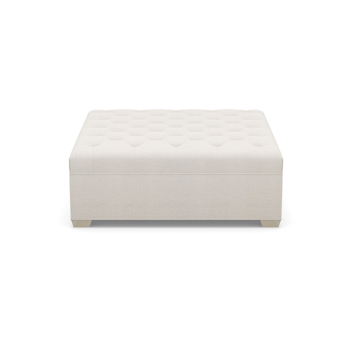 Paul Robert 54 Wide Tufted Square Cocktail Ottoman With Tapered Foot