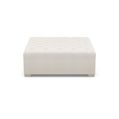 Paul Robert 54 Wide Tufted Square Cocktail Ottoman With Tapered Foot
