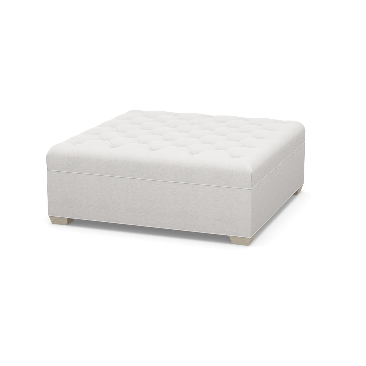 Paul Robert 54 Wide Tufted Square Cocktail Ottoman With Tapered Foot