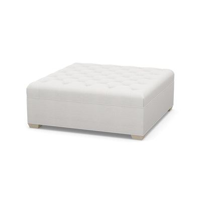 Paul Robert 54 Wide Tufted Square Cocktail Ottoman With Tapered Foot