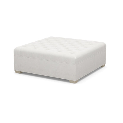Paul Robert 54 Wide Tufted Square Cocktail Ottoman With Tapered Foot
