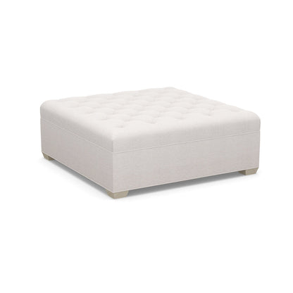 Paul Robert 54 Wide Tufted Square Cocktail Ottoman With Tapered Foot