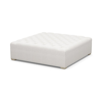 Paul Robert 60 Wide Tufted Square Cocktail Ottoman With Tapered Foot