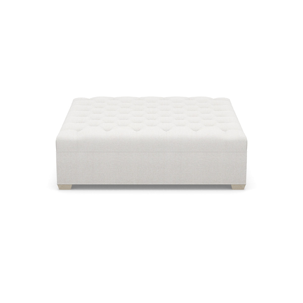 Paul Robert 60 Wide Tufted Square Cocktail Ottoman With Tapered Foot