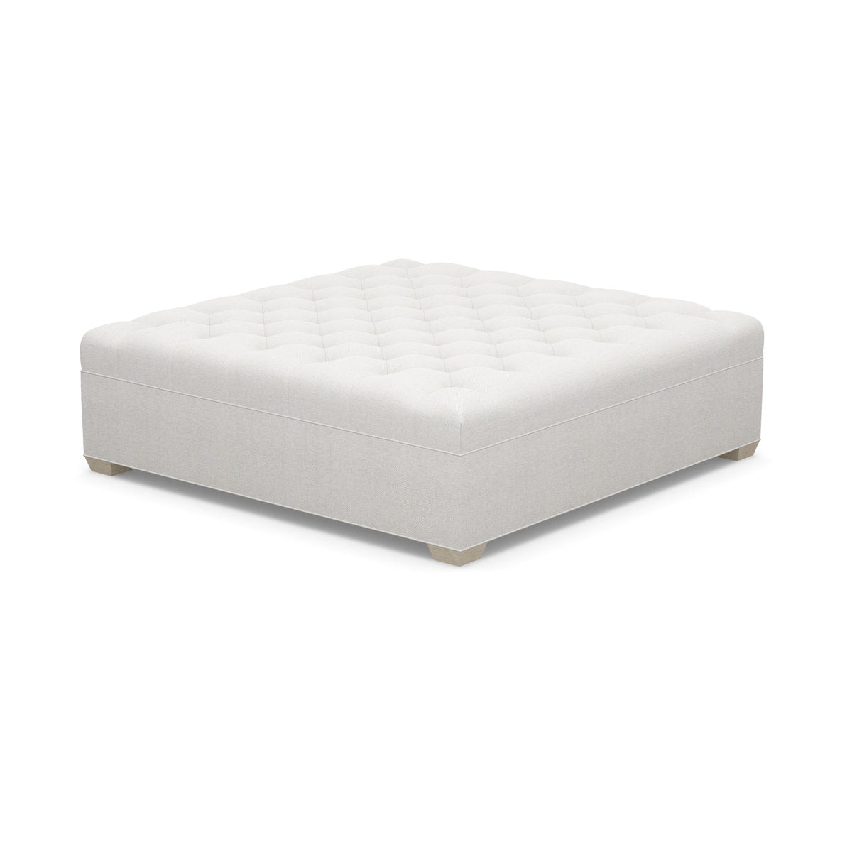 Paul Robert 60 Wide Tufted Square Cocktail Ottoman With Tapered Foot