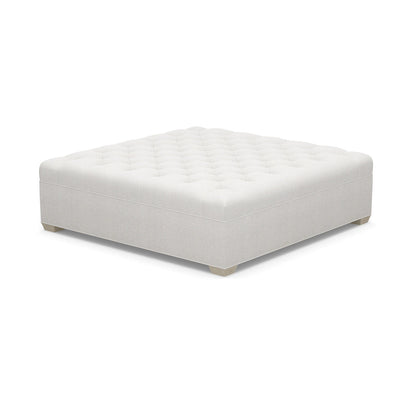 Paul Robert 60 Wide Tufted Square Cocktail Ottoman With Tapered Foot