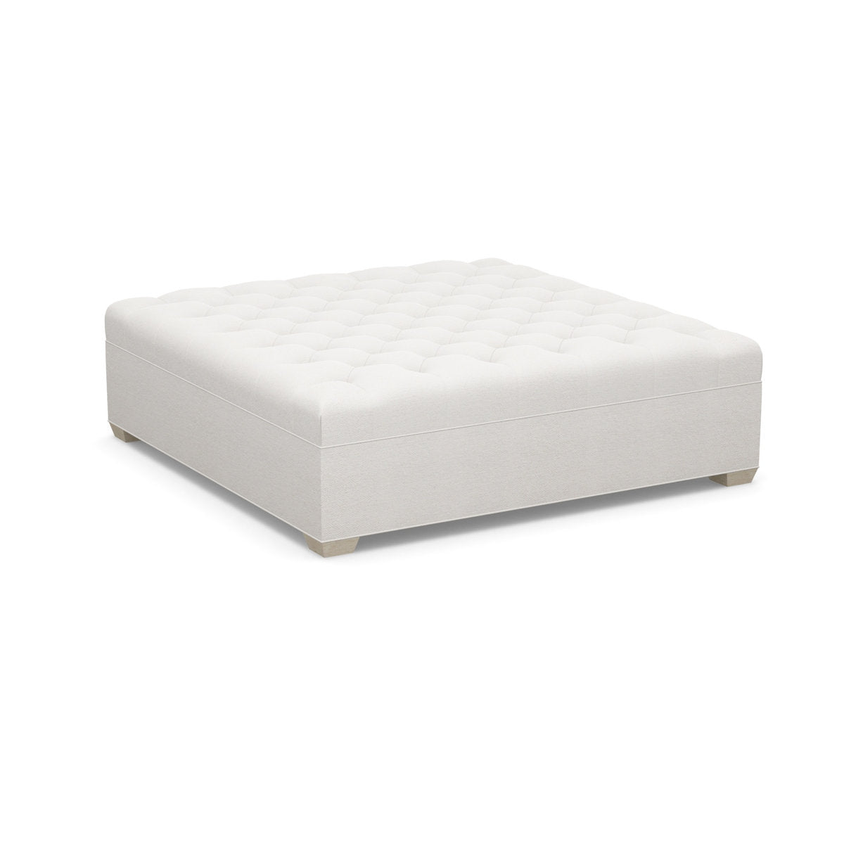 Paul Robert 60 Wide Tufted Square Cocktail Ottoman With Tapered Foot