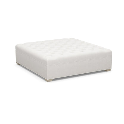 Paul Robert 60 Wide Tufted Square Cocktail Ottoman With Tapered Foot
