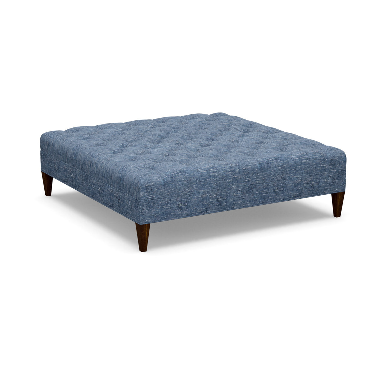 Paul Robert 60 Wide Tufted Square Cocktail Ottoman With Tapered Foot