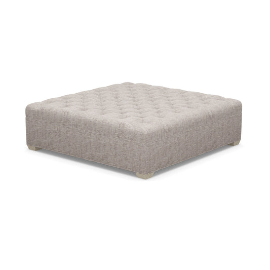 Paul Robert 60 Wide Tufted Square Cocktail Ottoman With Tapered Foot