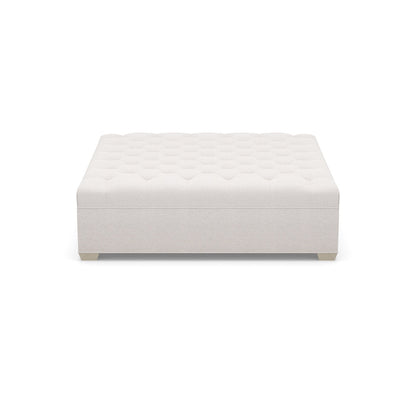 Paul Robert 60 Wide Tufted Square Cocktail Ottoman With Tapered Foot