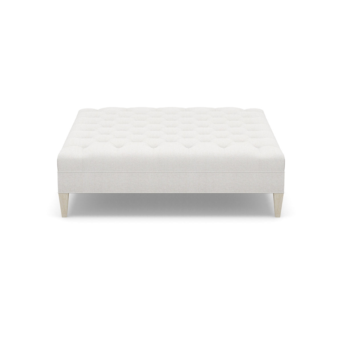 Paul Robert 60 Wide Tufted Square Cocktail Ottoman With Tapered Leg