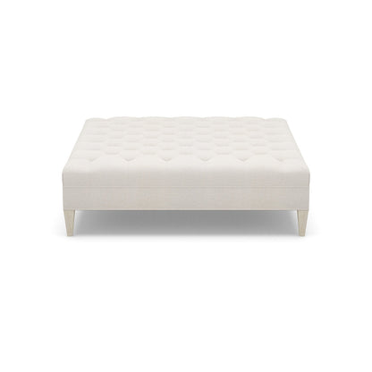 Paul Robert 60 Wide Tufted Square Cocktail Ottoman With Tapered Leg
