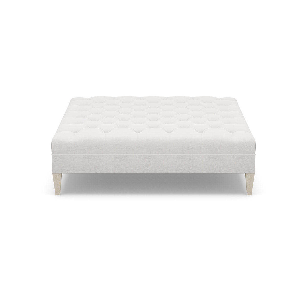 Paul Robert 60 Wide Tufted Square Cocktail Ottoman With Tapered Leg