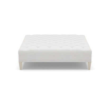 Paul Robert 60 Wide Tufted Square Cocktail Ottoman With Tapered Leg