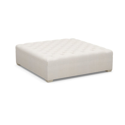 Paul Robert 60 Wide Tufted Square Cocktail Ottoman With Tapered Leg