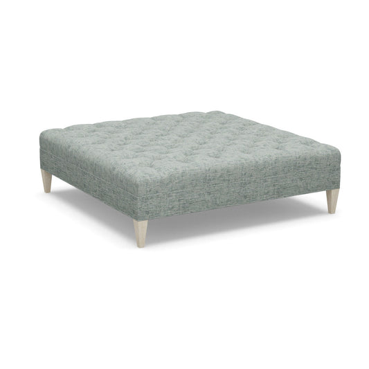 Paul Robert 60 Wide Tufted Square Cocktail Ottoman With Tapered Leg