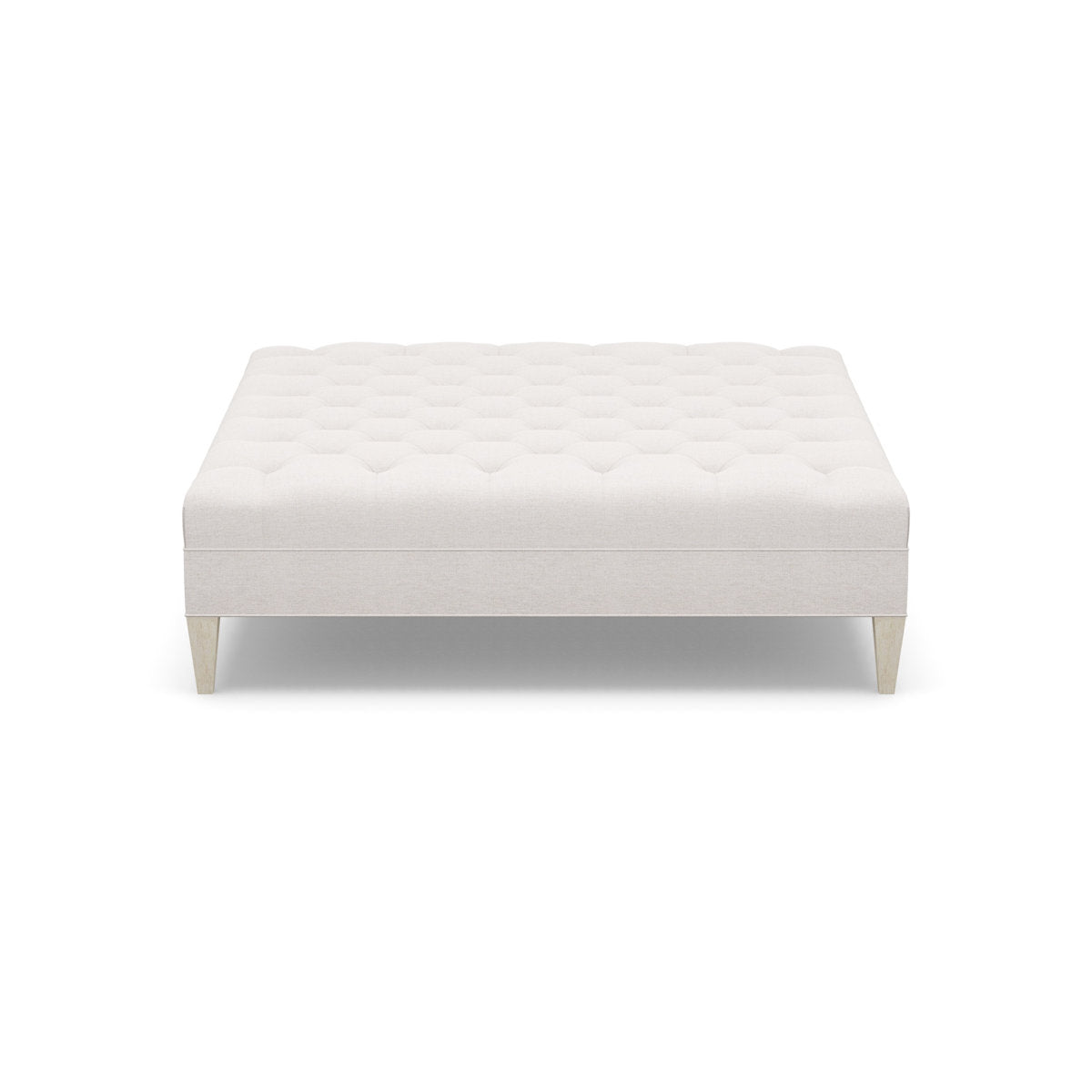 Paul Robert 60 Wide Tufted Square Cocktail Ottoman With Tapered Leg
