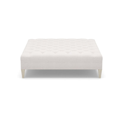 Paul Robert 60 Wide Tufted Square Cocktail Ottoman With Tapered Leg