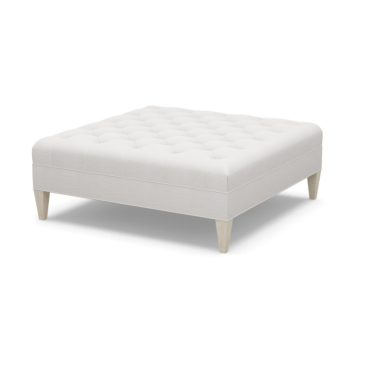 Paul Robert 54 Wide Tufted Square Cocktail Ottoman With Tapered Leg
