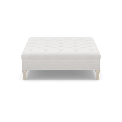 Paul Robert 54 Wide Tufted Square Cocktail Ottoman With Tapered Leg