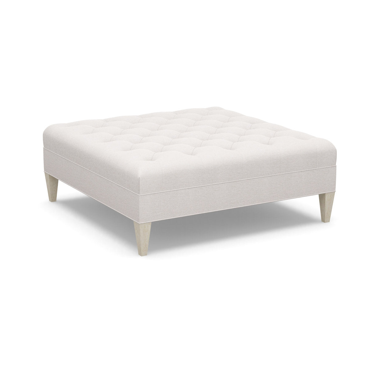 Paul Robert 54 Wide Tufted Square Cocktail Ottoman With Tapered Leg